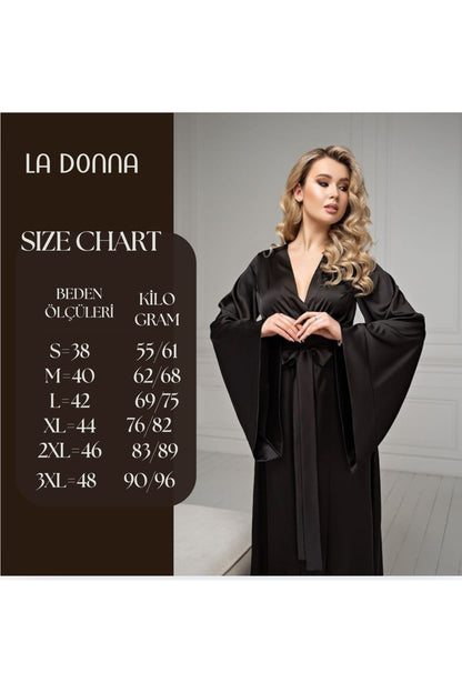 Gelin Sabahlık – Uzun Ipeksi Saten Kimono